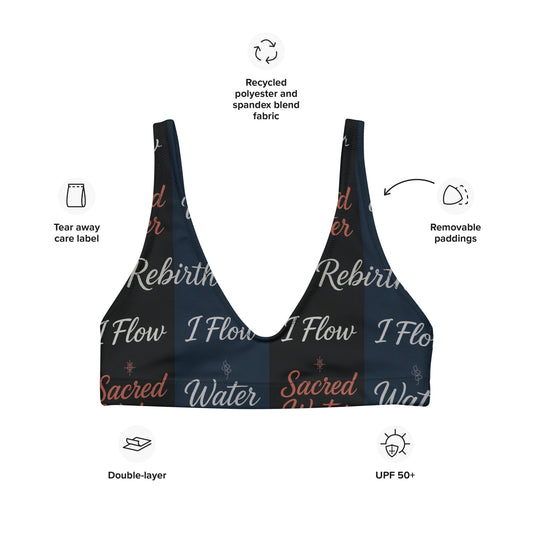“Sacred Flow – Rebirth” Recycled Padded Bikini Top by SoulFlex