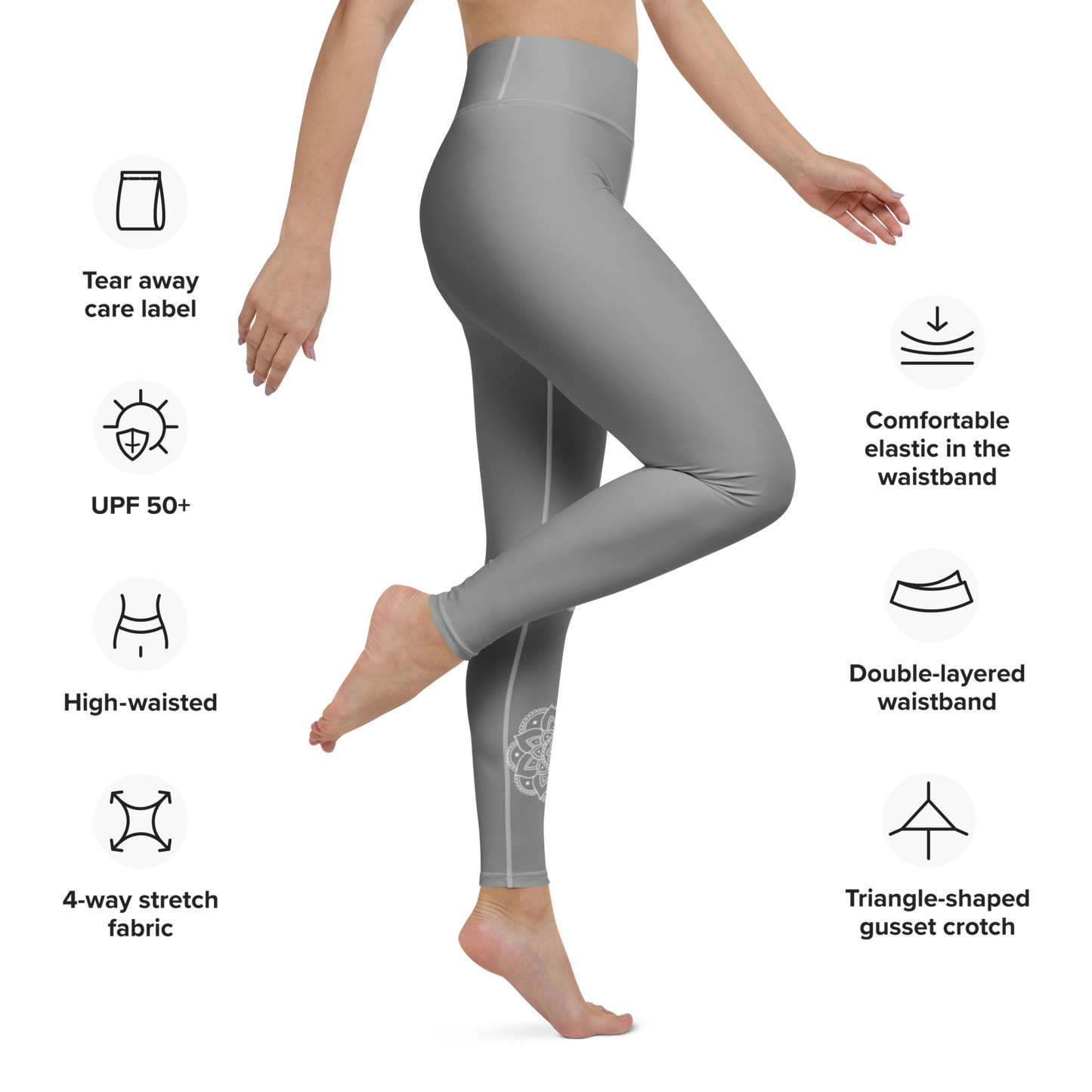 Grey Mandala Leggings – Vaallá Collection