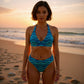 “Ocean Flow” High-Waisted Recycled Bikini Bottom by SoulFlex